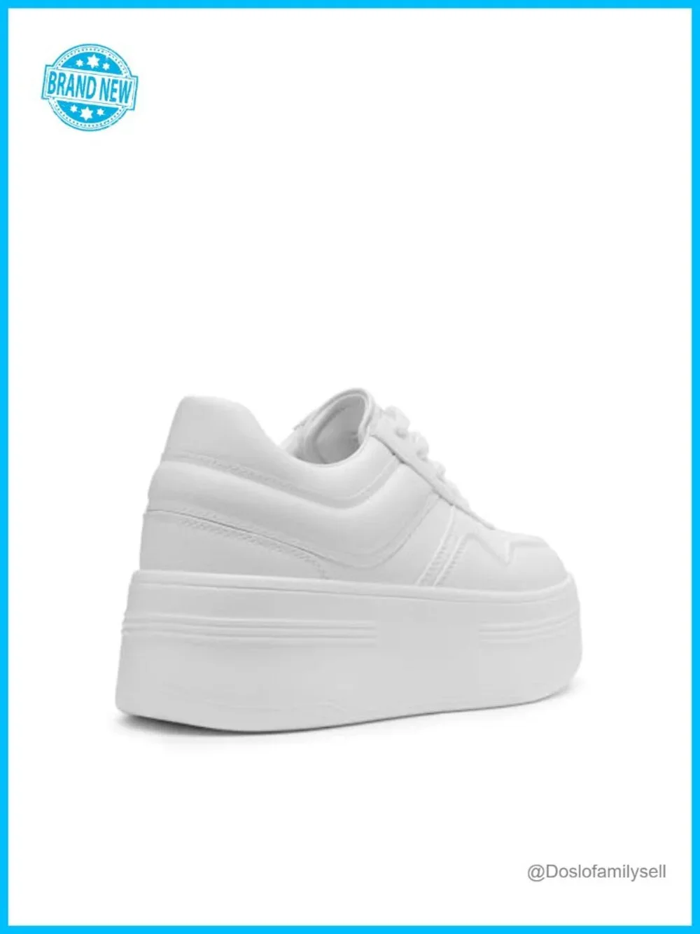 DREAM PAIRS Women's Platform Sneakers Faux Leather Chunky Lace-Up Casual